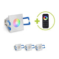 Einbaustrahler Mini Livorno eckig 3W RGBW IP65 - Farbe: silber - Anzahl: 4x