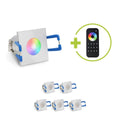 Einbaustrahler Mini Livorno eckig 3W RGBW IP65 - Farbe: silber - Anzahl: 6x