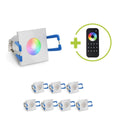 Einbaustrahler Mini Livorno eckig 3W RGBW IP65 - Farbe: silber - Anzahl: 8x
