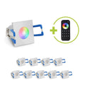 Einbaustrahler Mini Livorno eckig 3W RGBW IP65 - Farbe: silber - Anzahl: 10x