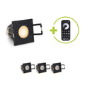 Einbaustrahler Mini Livorno eckig 3W 2700K IP65 - Farbe: schwarz matt - Anzahl: 4x