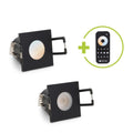 Einbaustrahler Mini Livorno eckig 3W CCT IP65 - Farbe: schwarz matt - Anzahl: 2x