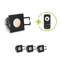 Einbaustrahler Mini Livorno eckig 3W CCT IP65 - Farbe: schwarz matt - Anzahl: 4x