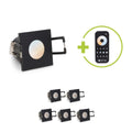 Einbaustrahler Mini Livorno eckig 3W CCT IP65 - Farbe: schwarz matt - Anzahl: 6x