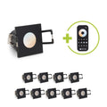 Einbaustrahler Mini Livorno eckig 3W CCT IP65 - Farbe: schwarz matt - Anzahl: 10x