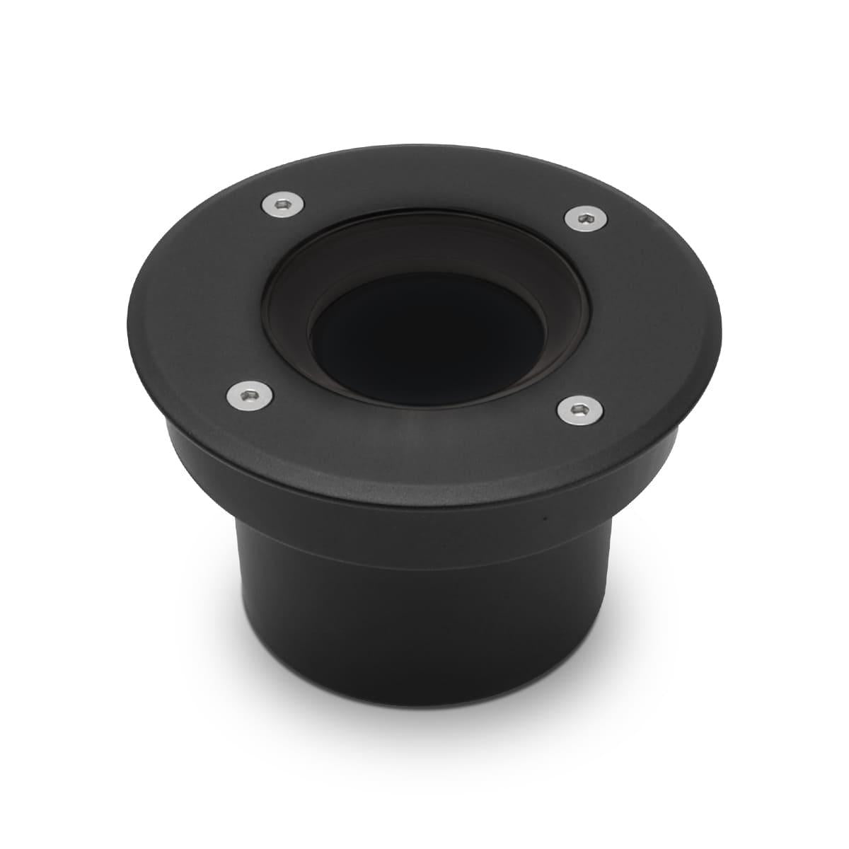 LED Bodeneinbaustrahler Schwarz FLACH rund 230V IP67 - Leuchtmittel: Ohne - Anzahl: 1x