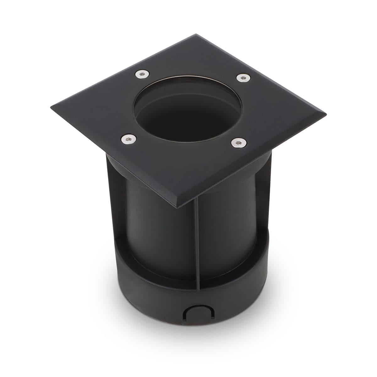 LED Bodeneinbaustrahler Schwarz eckig 230V IP67 - Leuchtmittel: Ohne - Anzahl: 1x