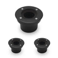 LED Bodeneinbaustrahler Schwarz FLACH rund 230V IP67 - Leuchtmittel: Ohne - Anzahl: 3x