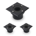 LED Bodeneinbaustrahler Schwarz FLACH eckig 230V IP67 - Leuchtmittel: Ohne - Anzahl: 3x