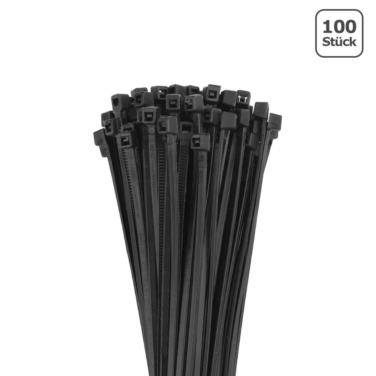 Kabelbinder 2,5mm breit schwarz 100 Stk. UV beständig - Länge: 100mm