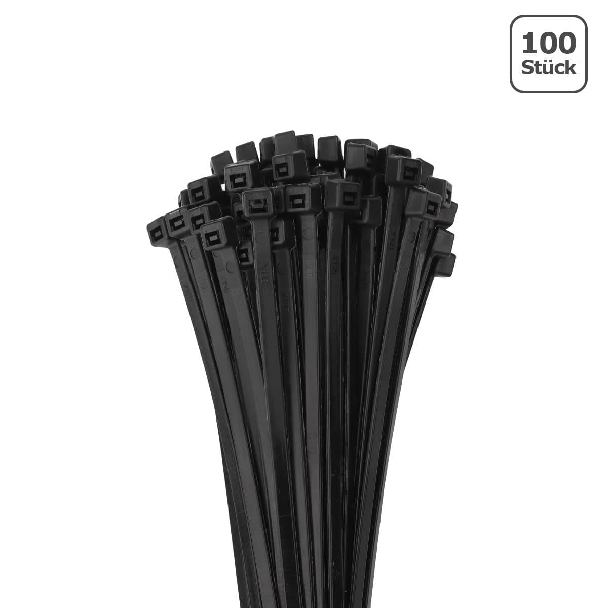 Kabelbinder 3,6mm breit schwarz 100 Stk. UV beständig - Länge: 150mm