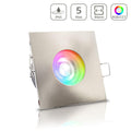 Einbauspot IP65 eckig - Farbe: Edelstahl - LED Leuchtmittel: GU10 5W RGB+CCT