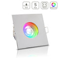 Einbauspot IP65 eckig - Farbe: Chrom - LED Leuchtmittel: GU10 5W RGB+CCT