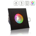 Einbauspot IP65 eckig - Farbe: Schwarz - LED Leuchtmittel: GU10 5W RGB+CCT