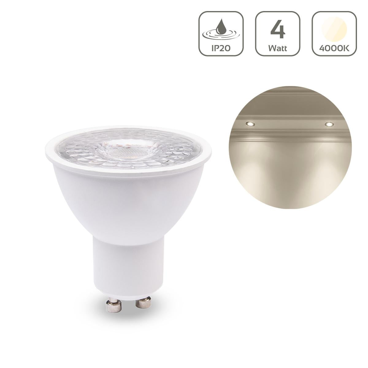 LED Spot GU10 4W 360lm 38° - Lichtfarbe: Neutralweiß 4000K