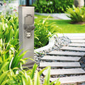 Garten Steckdosensäule für außen - Farbe: Edelstahl - Ausführung: 4 Steckdosen