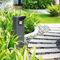 Gartensteckdose 30cm mit 2x Außensteckdosen IP44 - Farbe: anthrazit