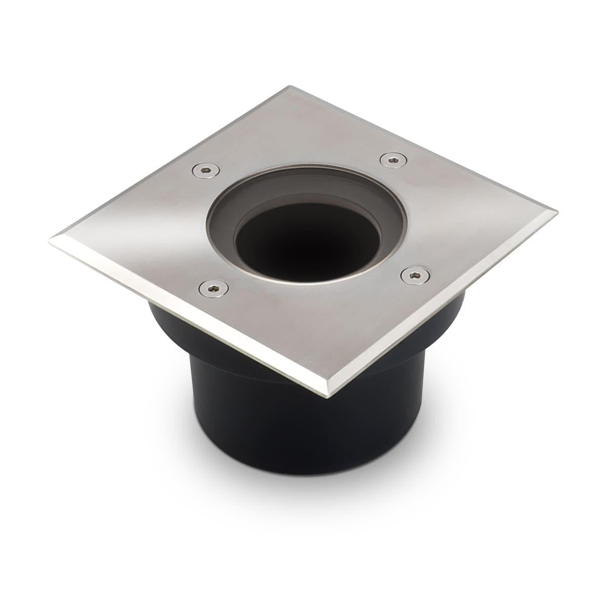 LED Bodeneinbaustrahler flach eckig Edelstahl 230V IP67 - Leuchtmittel: Ohne - Anzahl: 1x