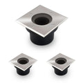 LED Bodeneinbaustrahler flach eckig Edelstahl 230V IP67 - Leuchtmittel: Ohne - Anzahl: 3x