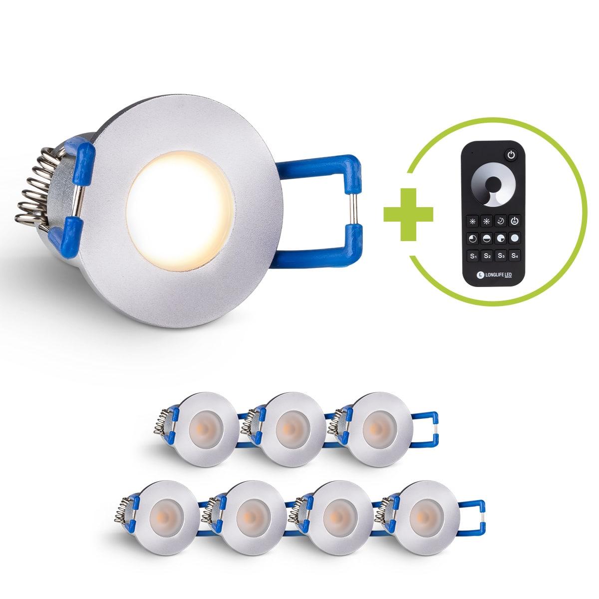 Einbaustrahler Mini Livorno 3W 2700K IP65 - Farbe: silber - Anzahl: 8x