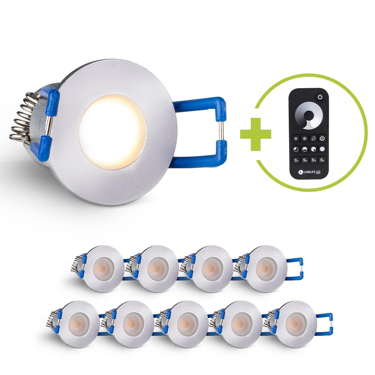 Einbaustrahler Mini Livorno 3W 2700K IP65 - Farbe: silber - Anzahl: 10x