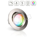 Einbauspot IP20 rund schwenkbar Bajonettverschluss - Farbe: Edelstahl-gebürstet - LED Leuchtmittel: GU10 5W RGB+CCT