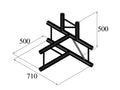 ALUTRUSS BILOCK BQ2-SPAT42V 4-Weg T-Stück sw