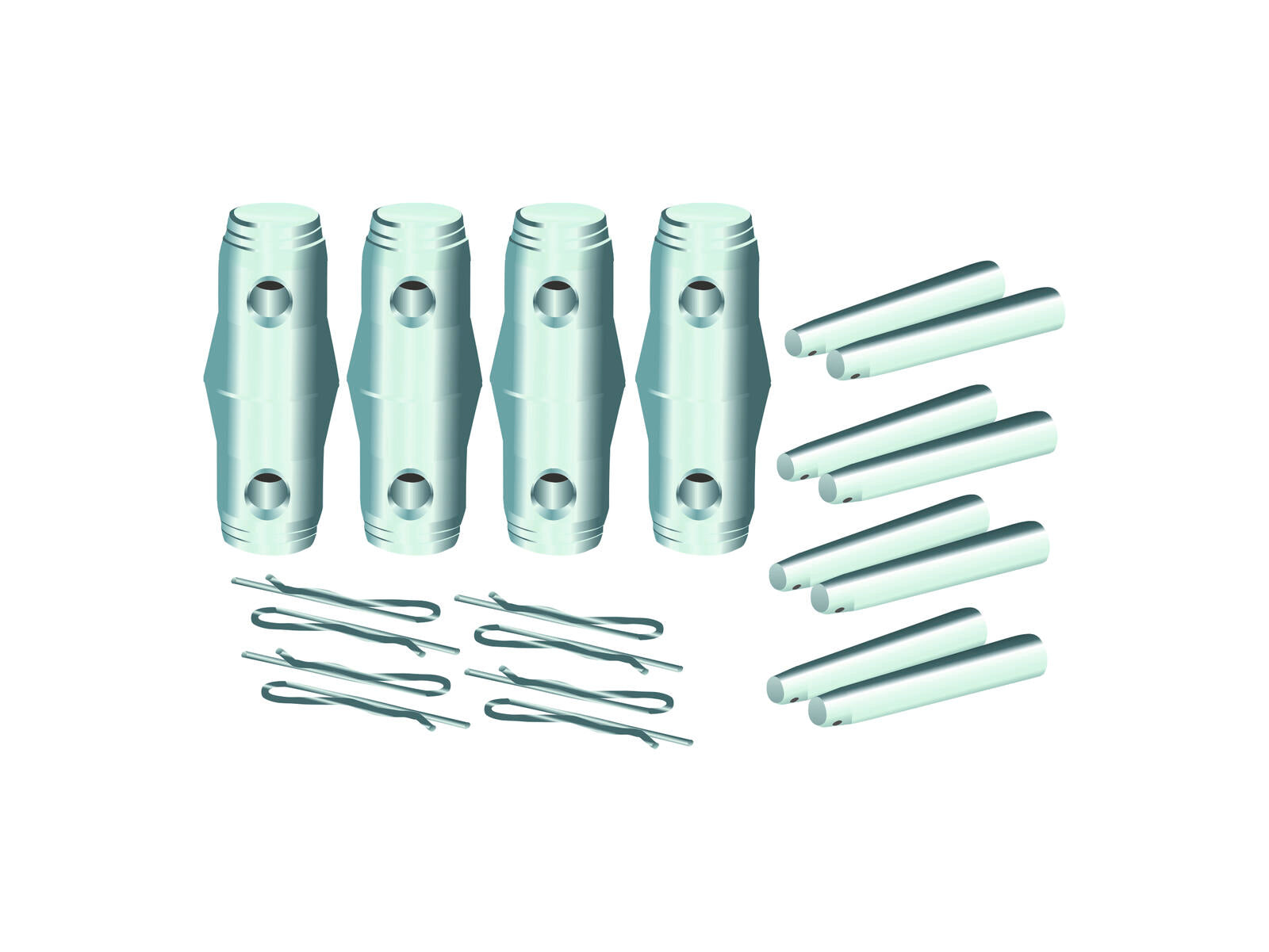 ALUTRUSS QUADLOCK Satz Verb.konus/Zapfen/Splint