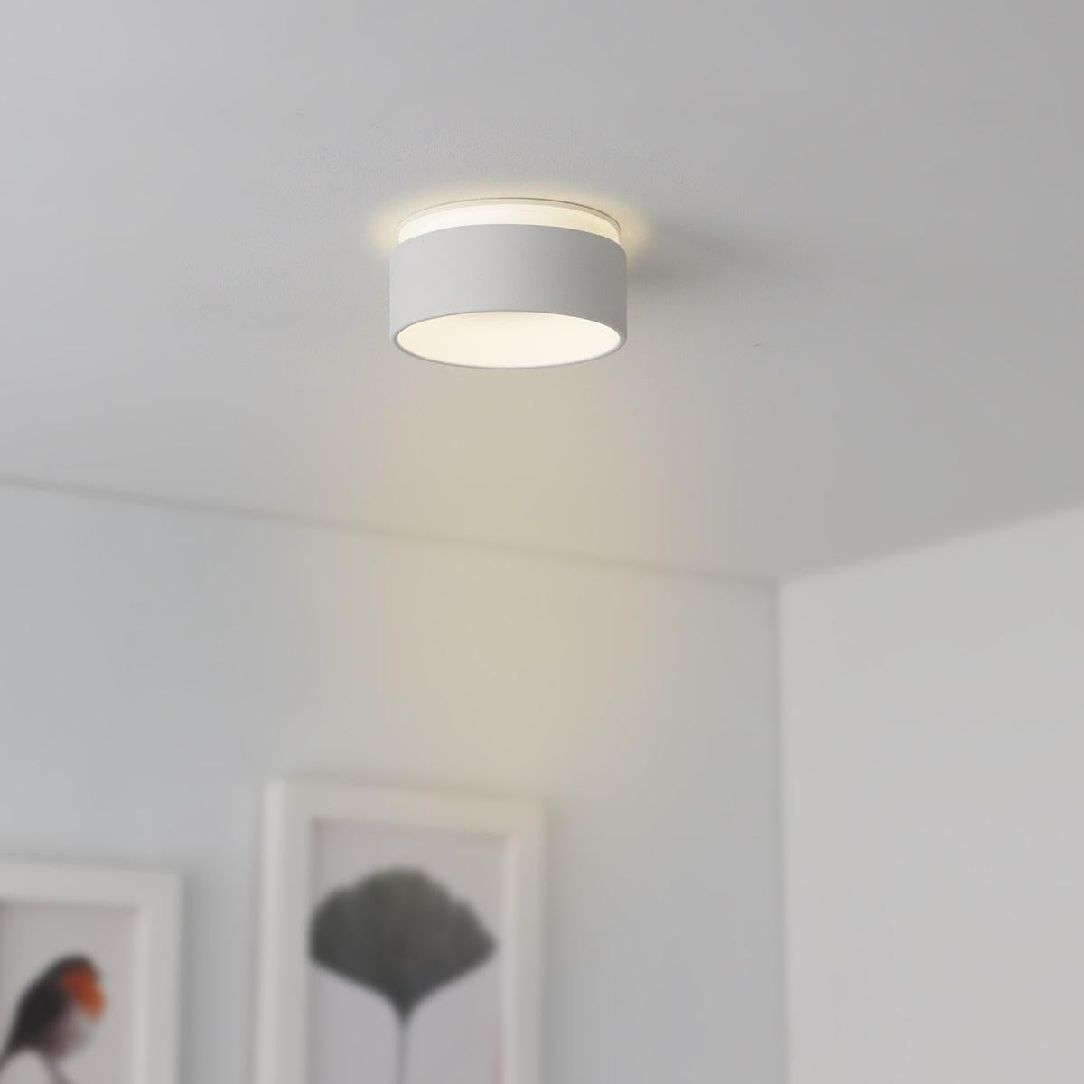 Einbaustrahler Rahmen rund indirektes Licht - Farbe: Weiß - LED Leuchtmittel: GU10 5W warmweiß