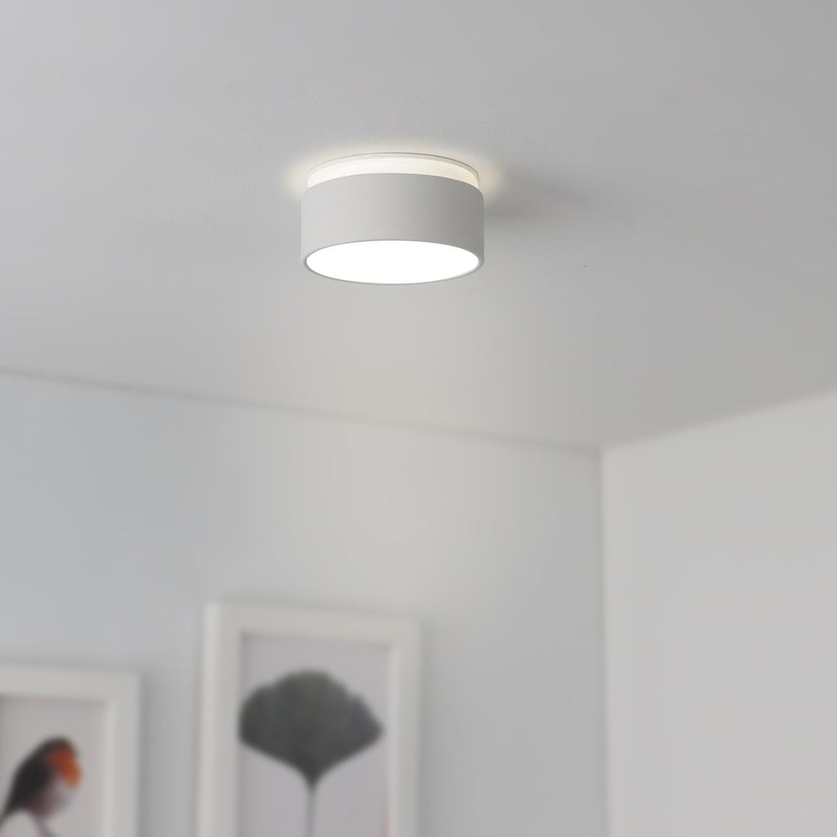 Einbaustrahler Rahmen rund indirektes Licht - Farbe: Weiß - LED Leuchtmittel: GU10 5W neutralweiß dimmbar