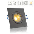 Einbauspot IP44 eckig - Farbe: Anthrazit - LED Leuchtmittel: GU10 5W warmweiß dimmbar