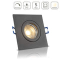 Einbauspot IP44 eckig - Farbe: Anthrazit - LED Leuchtmittel: GU10 5W neutralweiß dimmbar