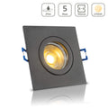 Einbauspot IP44 eckig - Farbe: Anthrazit - LED Leuchtmittel: GU10 5W warmweiß