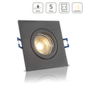 Einbauspot IP44 eckig - Farbe: Anthrazit - LED Leuchtmittel: GU10 5W neutralweiß