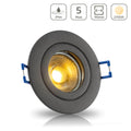 Einbauspot IP44 rund starr - Farbe: Anthrazit - LED Leuchtmittel: GU10 5W warmweiß