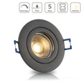 Einbauspot IP44 rund starr - Farbe: Anthrazit - LED Leuchtmittel: GU10 5W neutralweiß dimmbar
