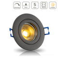 Einbauspot IP44 rund starr - Farbe: Anthrazit - LED Leuchtmittel: GU10 5W warmweiß dimmbar