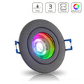 Einbauspot IP44 rund starr - Farbe: Anthrazit - LED Leuchtmittel: GU10 5W RGB+CCT