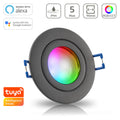 Einbauspot IP44 rund starr - Farbe: Anthrazit - LED Leuchtmittel: GU10 5W RGB+CCT Smart Tuya