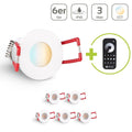 Einbaustrahler Mini Livorno 3W CCT 2700K-6500K IP65 - Farbe: weiß - Anzahl: 6x