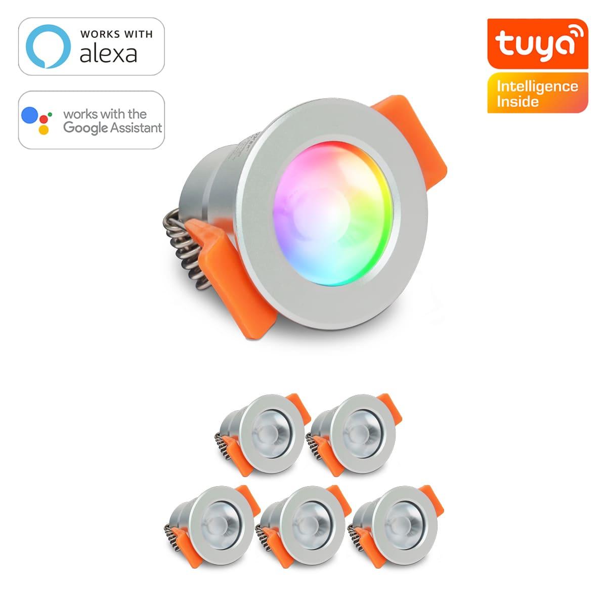 Smartes MiBoxer LED Einbaustrahler Set 3W 12V IP66 - Lichtfarbe: RGB+2700K - Anzahl: 6x