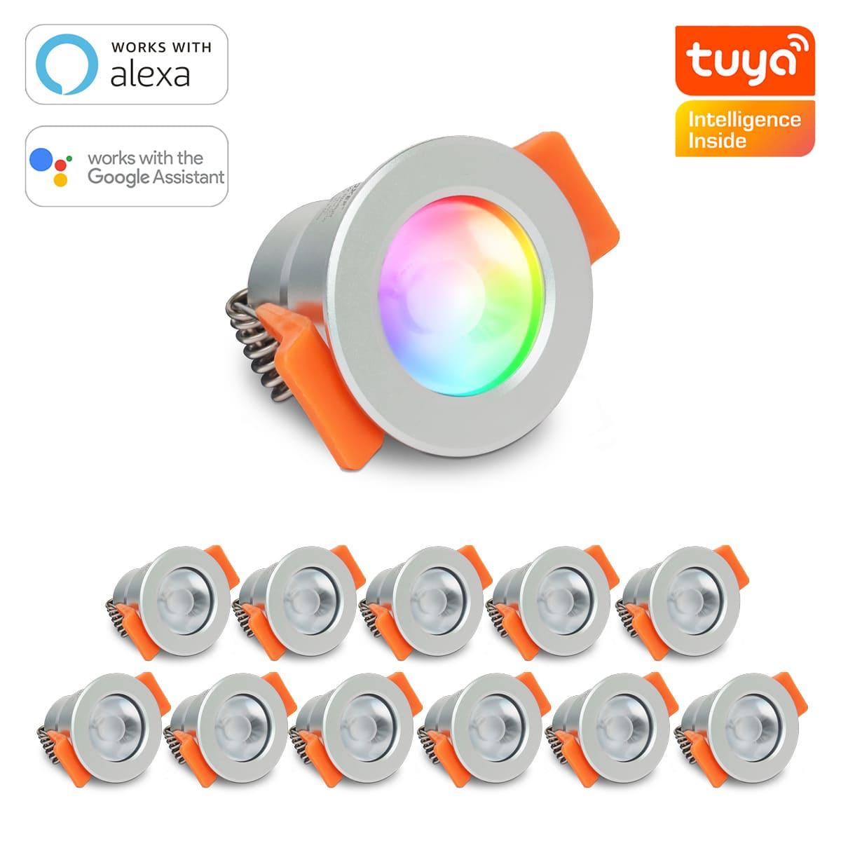 Smartes MiBoxer LED Einbaustrahler Set 3W 12V IP66 - Lichtfarbe: RGB+2700K - Anzahl: 12x