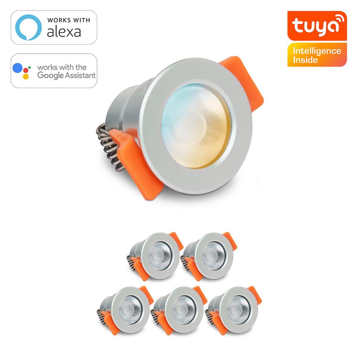 Smartes MiBoxer LED Einbaustrahler Set 3W 12V IP66 - Lichtfarbe: CCT Dual Weiß - Anzahl: 6x