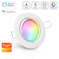 Einbauspot IP20 rund schwenkbar Sprengring - Farbe: Weiß - LED Leuchtmittel: GU10 5W RGB+CCT Smart Tuya