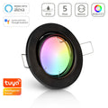 Einbauspot IP20 rund schwenkbar Sprengring - Farbe: Schwarz - LED Leuchtmittel: GU10 5W RGB+CCT Smart Tuya