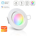 Einbauspot IP20 rund schwenkbar Bajonettverschluss - Farbe: Weiß - LED Leuchtmittel: GU10 5W RGB+CCT Smart Tuya