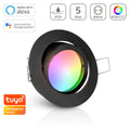 Einbauspot IP20 rund schwenkbar Bajonettverschluss - Farbe: Schwarz - LED Leuchtmittel: GU10 5W RGB+CCT Smart Tuya