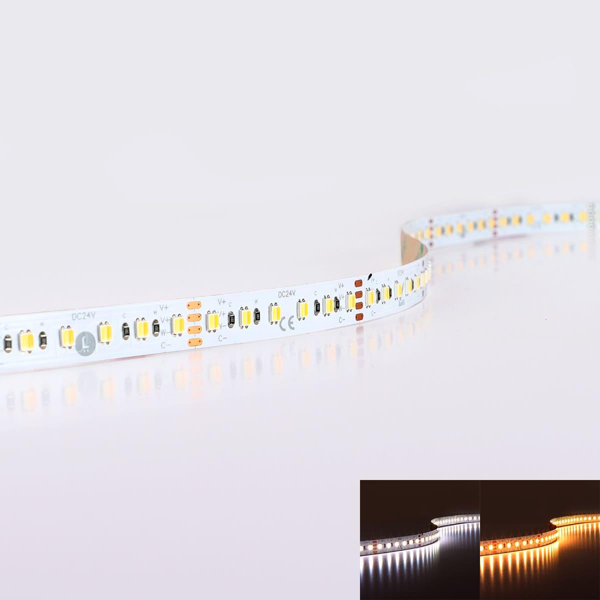 Strip 24V LED Streifen 5M 18W/m 120LED/m 10mm - Lichtfarbe: CCT 2700-6500K - Schutzart: IP20