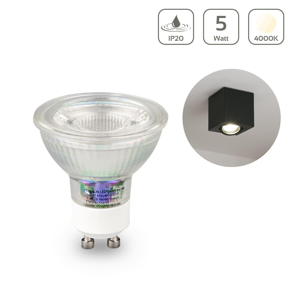 LED Spot GU10 5W 440lm 40° - Lichtfarbe: Neutralweiß 4000K
