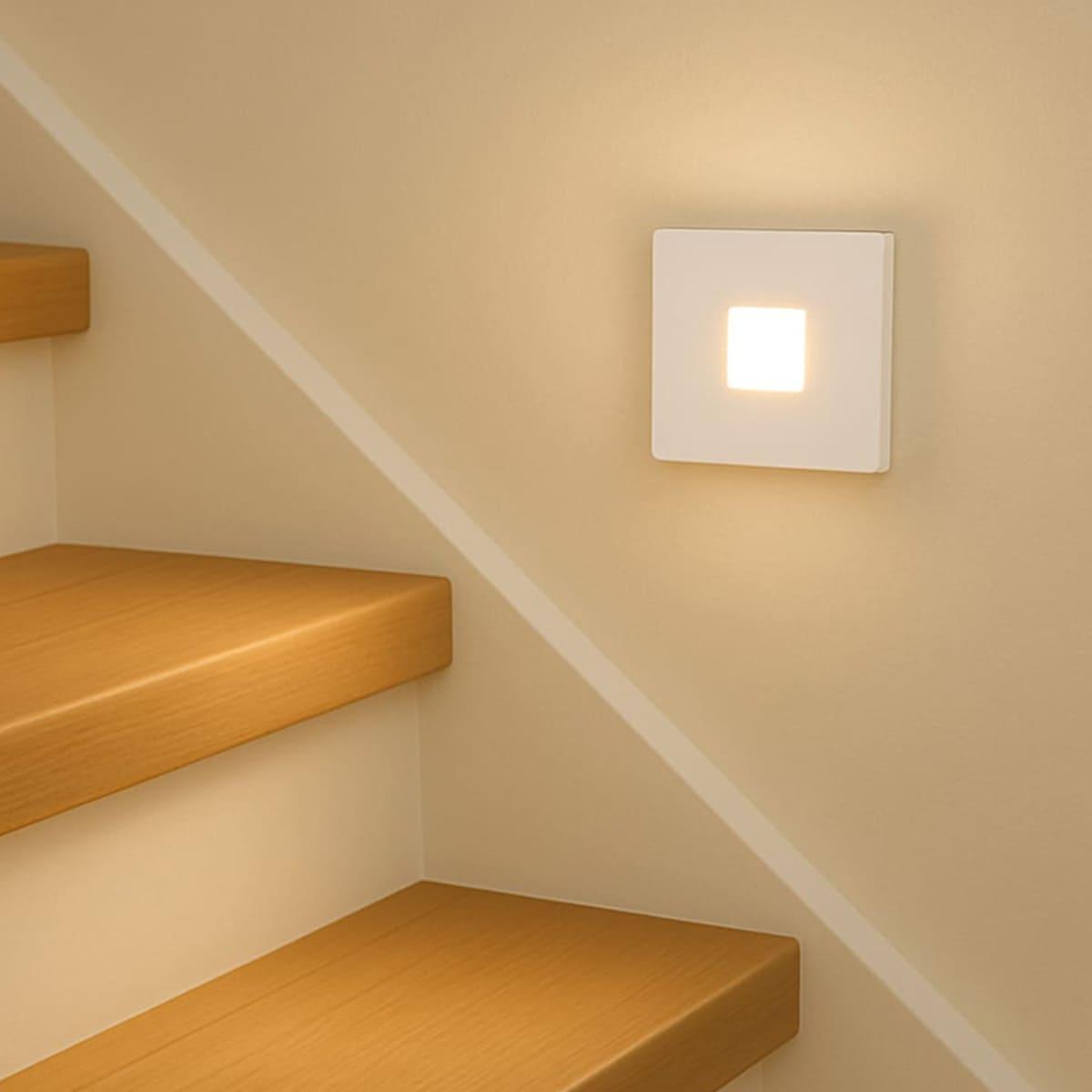 Treppenleuchte NEO eckig Warmweiß - Farbe: Weiß - Ausführung: Standard